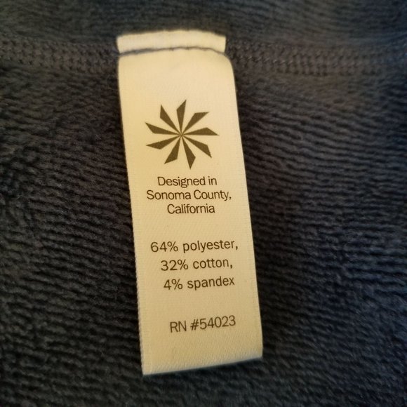 Athleta XS Blue COZY‎ KARMA Sweatshirt Side Zip Hood Velour Lined - Picture 9 of 10